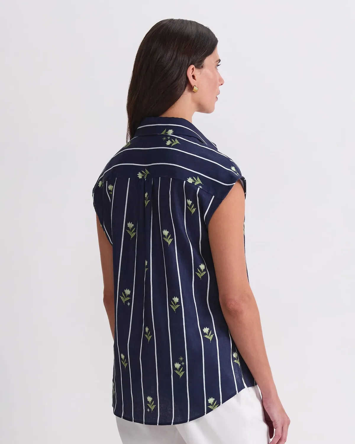 Sportscraft Hampton Stripe chemisier lin rayé femme