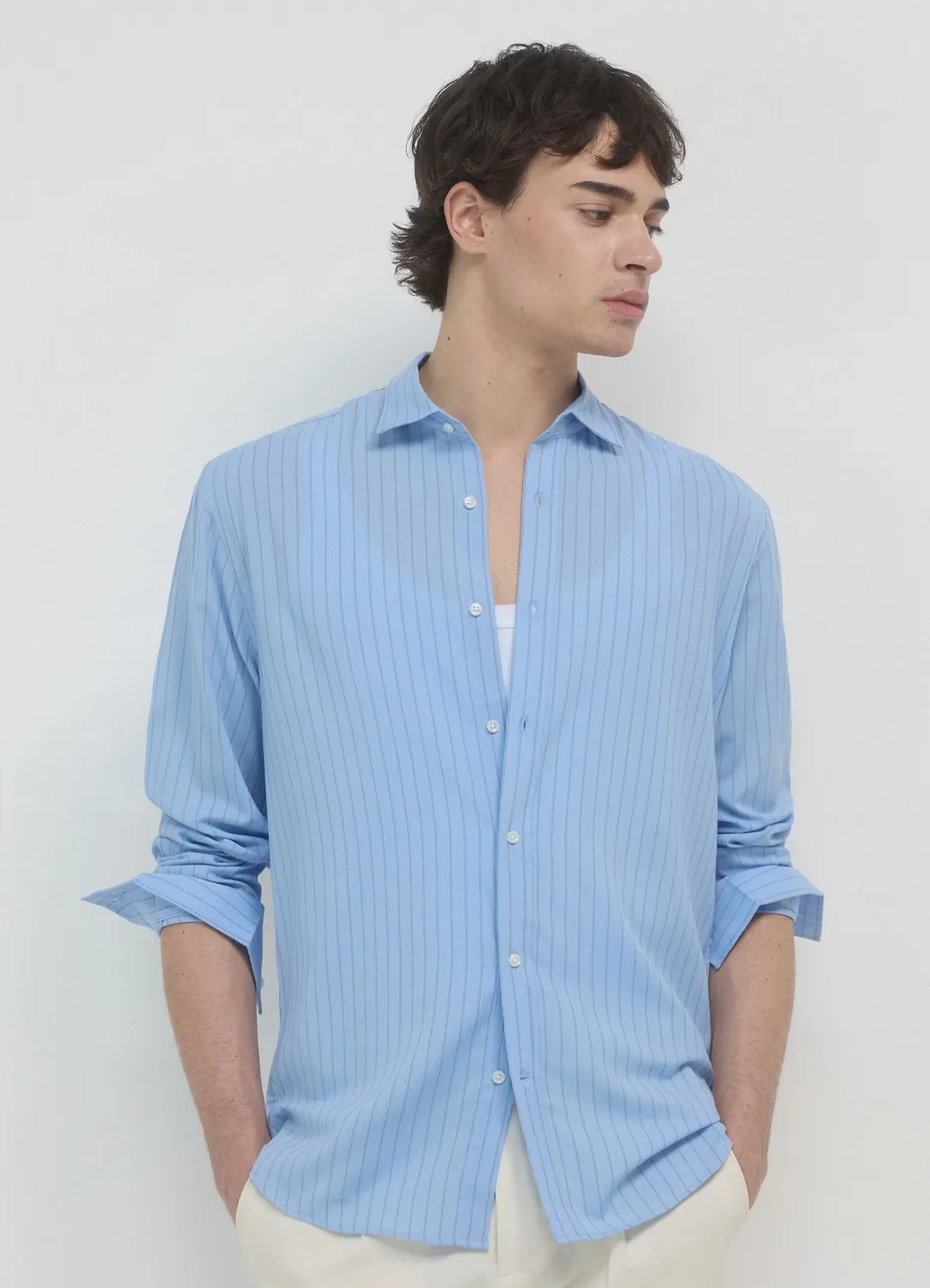 Calliope chemise rayures homme manches longues