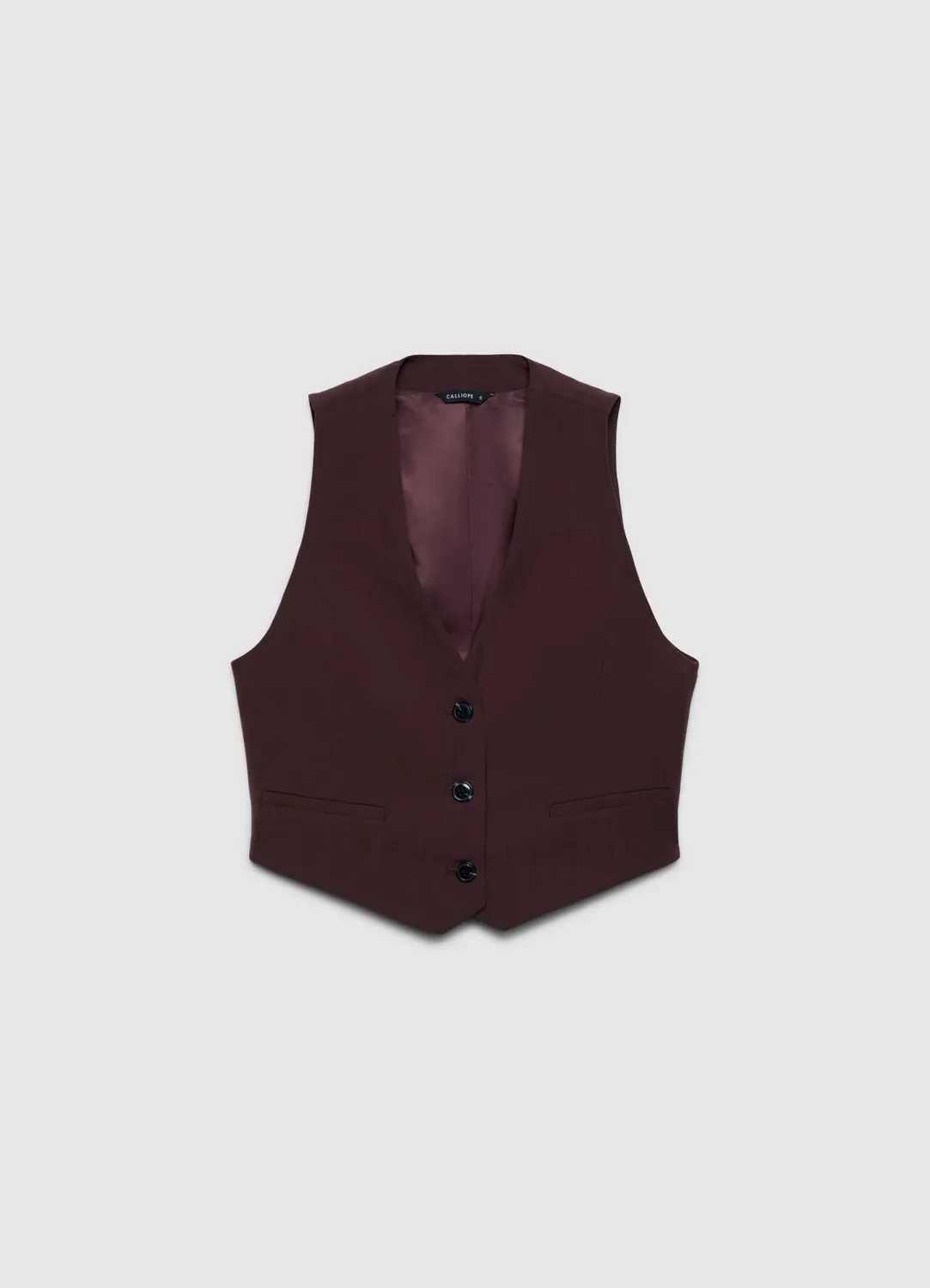 Calliope gilet court femme 3 boutons col V