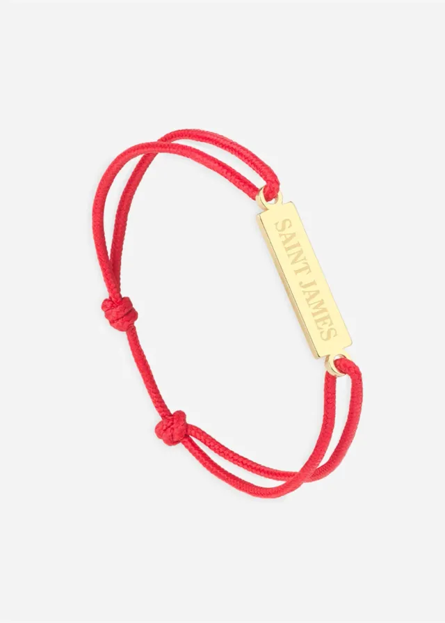 Saint James Logo bracelet or/rouge coton