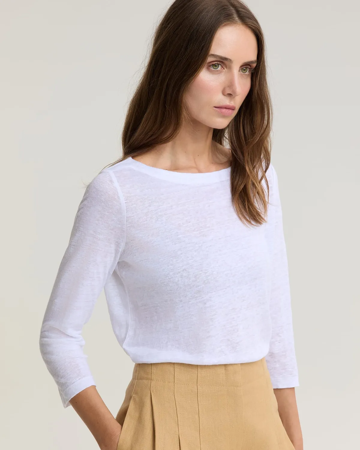 Sportscraft Cecile top lin argent manches 3/4