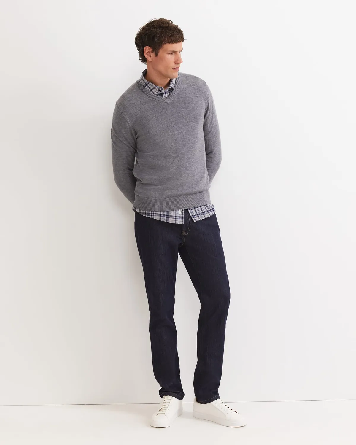 Sportscraft Merino pull col V homme extra-fin