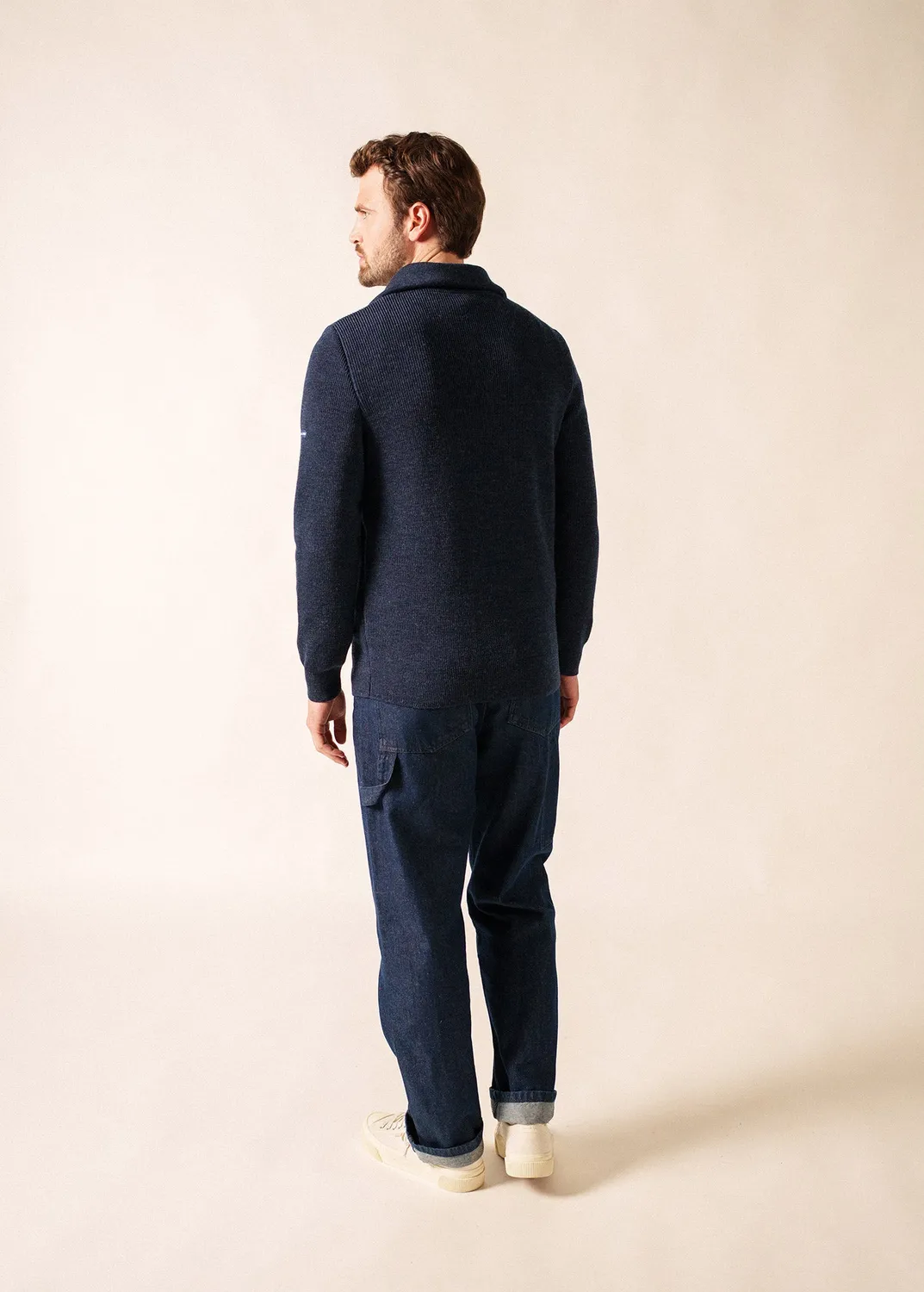 Saint James Cotentin pull camionneur BLEU CHINE laine