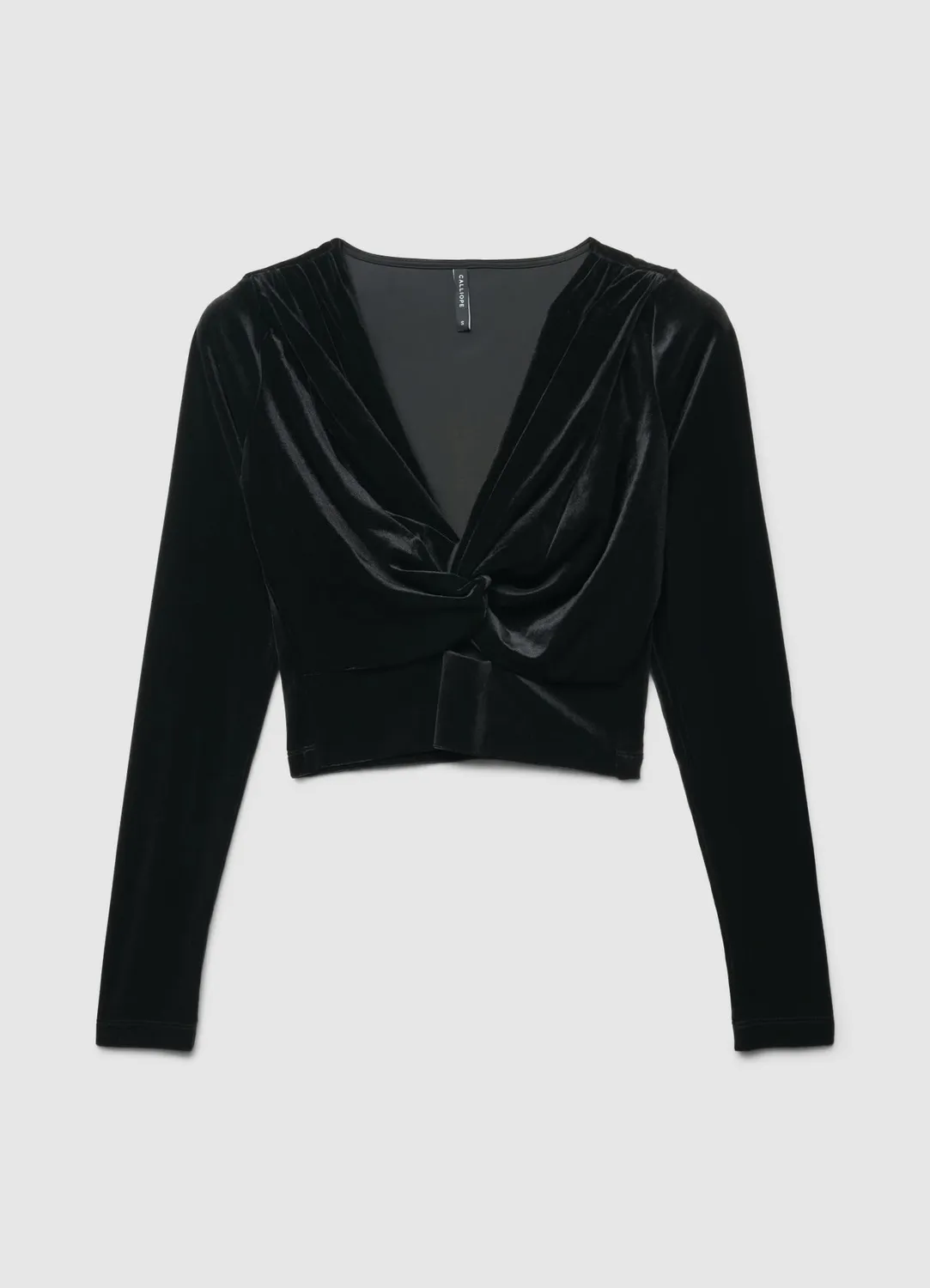 Calliope t-shirt crop femme chenille noué manches longues