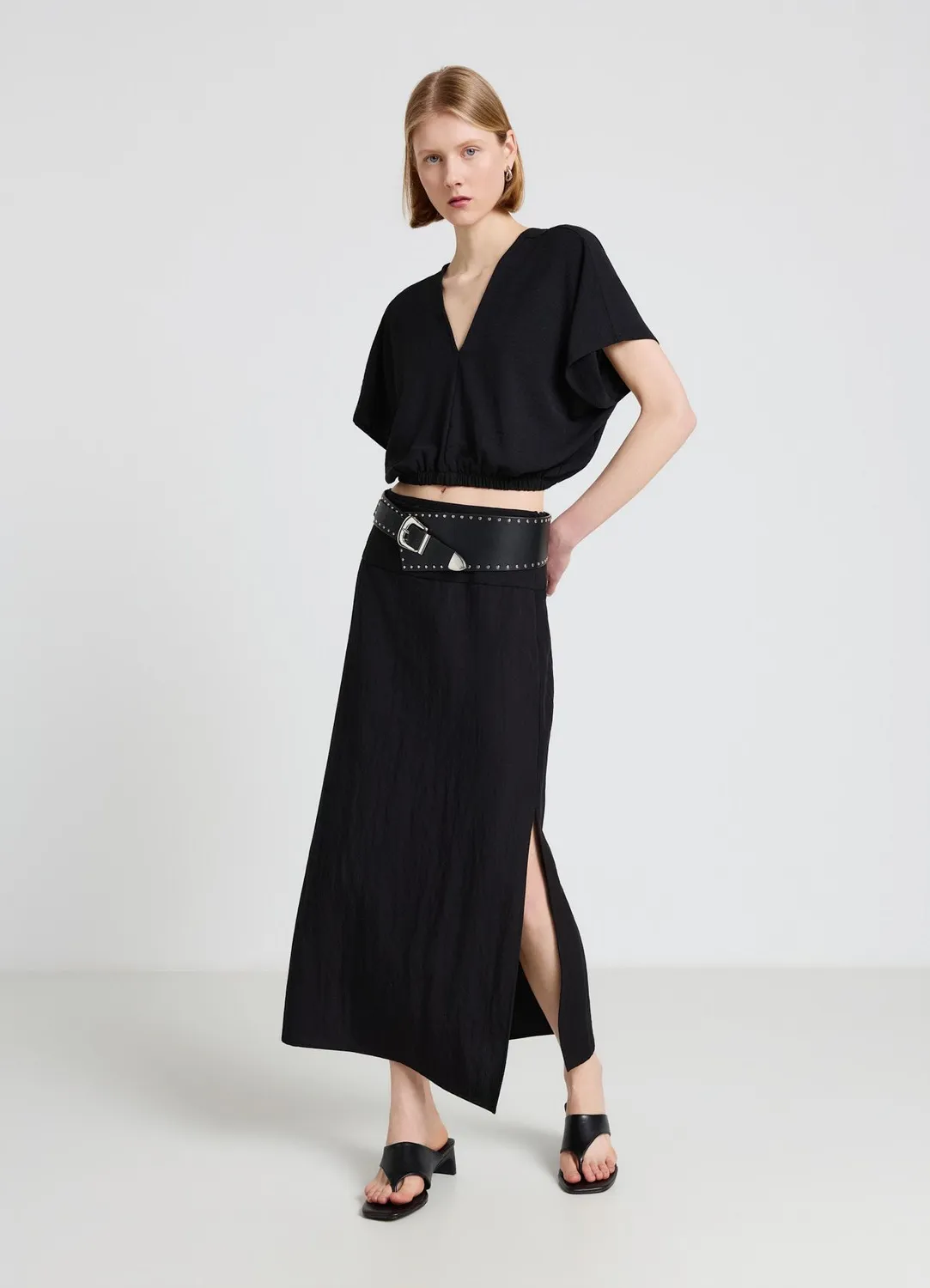 Calliope jupe longue femme portefeuille fentes