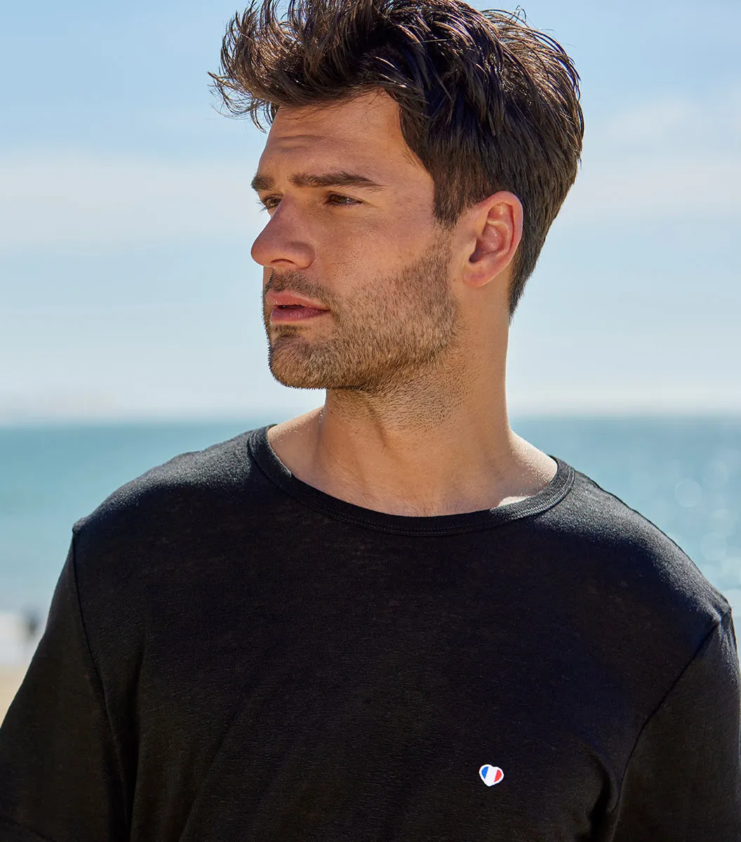Cocorico Iconique t-shirt homme noir lin