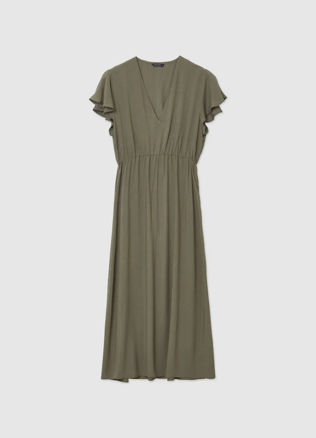 Calliope Atelier Robe femme col V volants évasée
