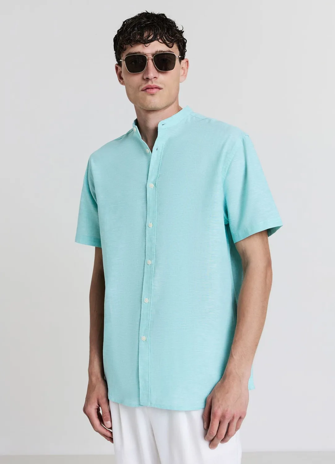 Calliope chemise coréenne lin coton homme manches courtes