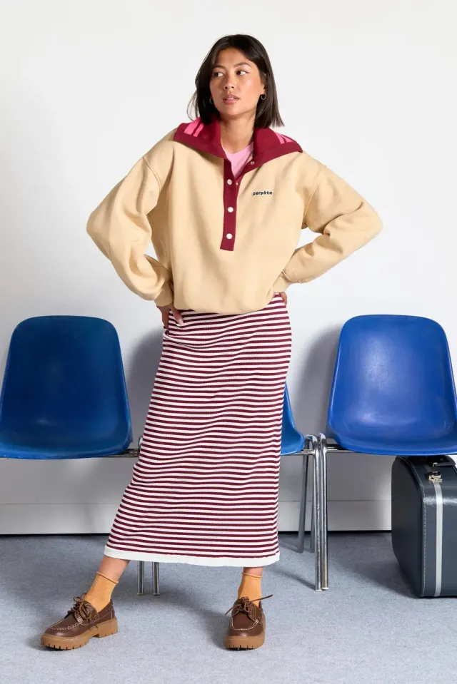 Perpète Vanessa beige sweat coton bio