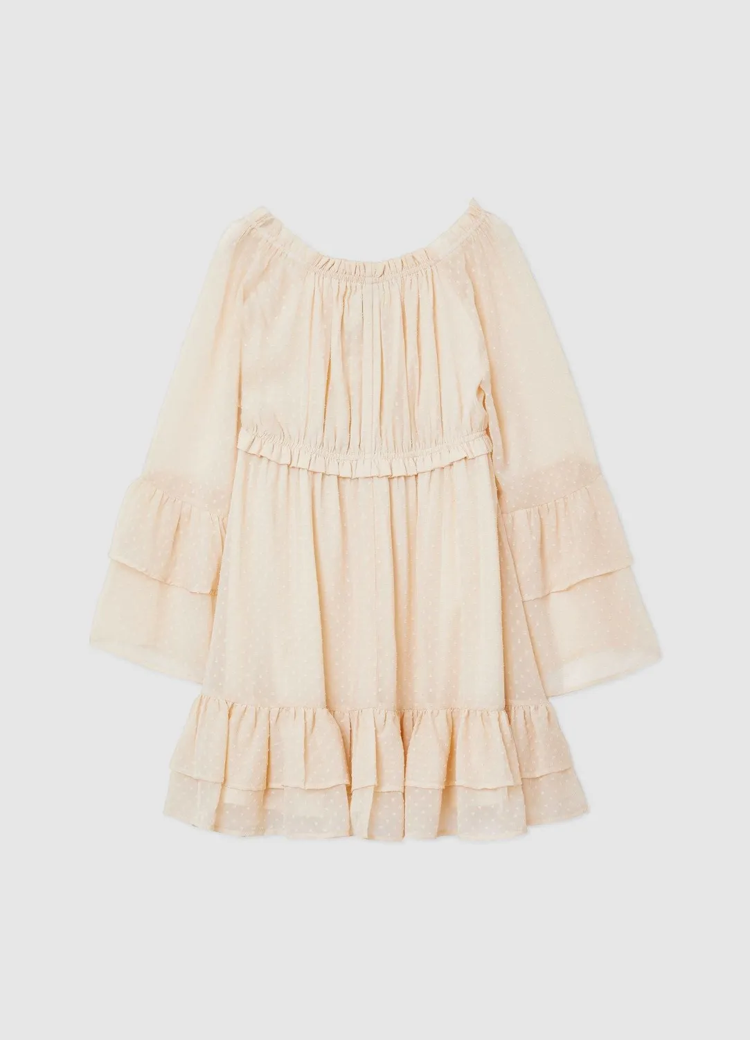 Calliope Robe courte à pois femme volants
