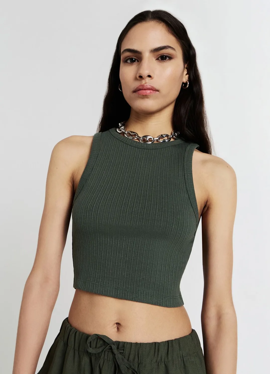 Calliope vogatore costina top femme crop coton