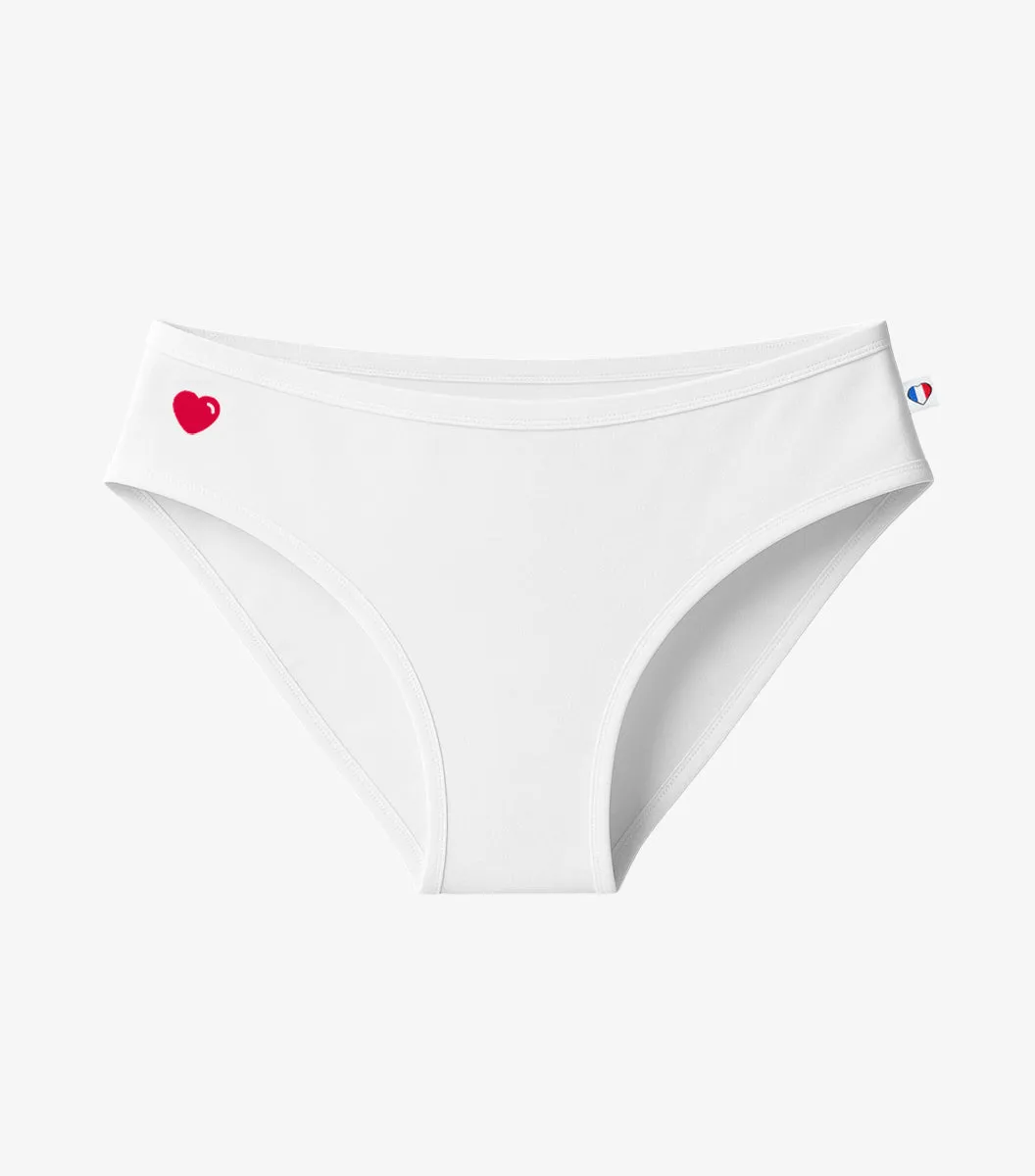 Cocorico Cœur Culotte femme blanc coton France