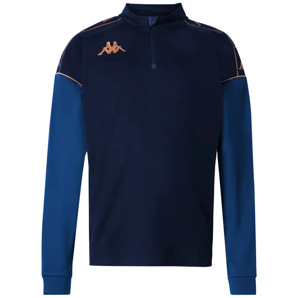 Kappa Massolo sweat bleu enfant demi-zip mesh