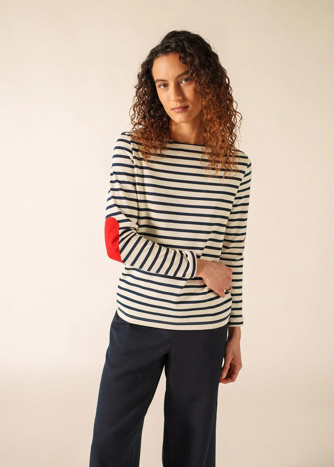 Saint James Vaujany marinière écru/marine jersey coton lourd