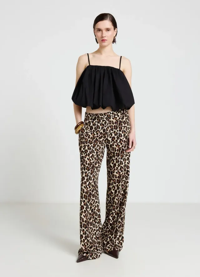 Calliope top ballon bretelles fines femme uni