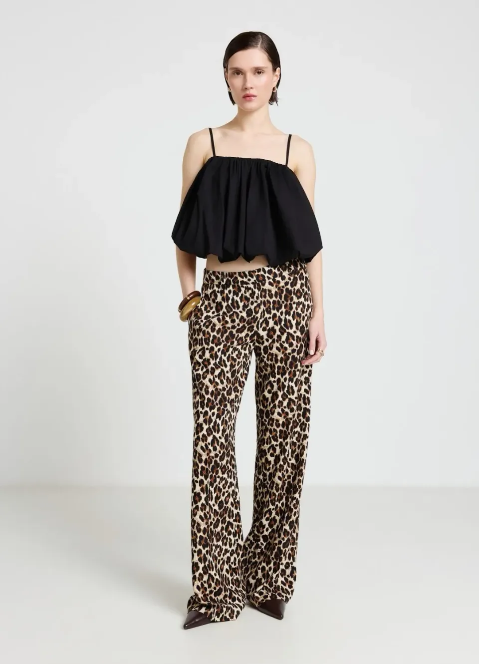 Calliope top ballon bretelles fines femme uni