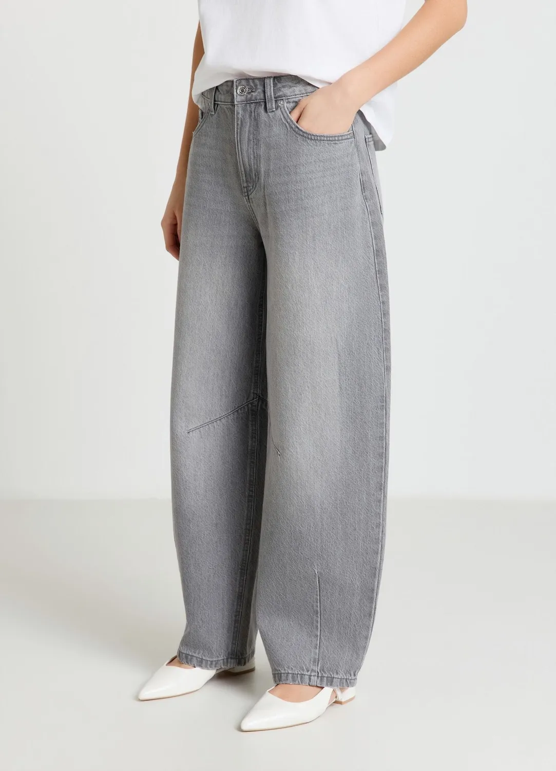Calliope jean balloon femme taille haute coton