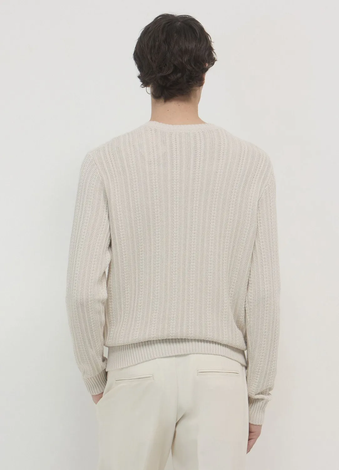 Calliope pull torsades col rond homme manches longues