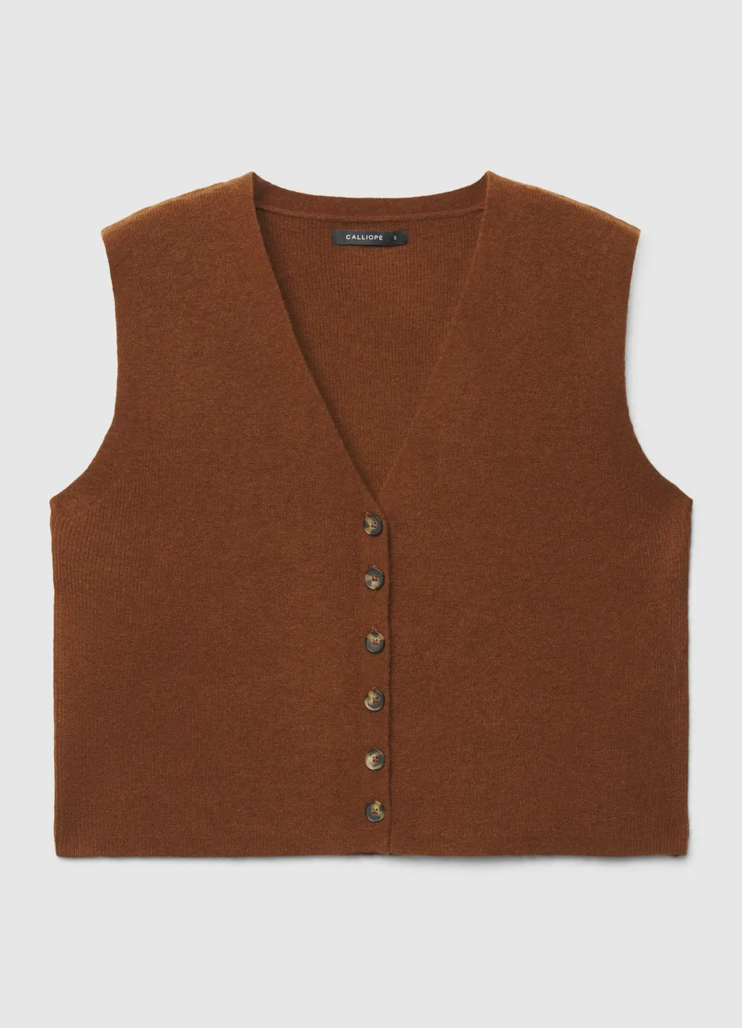 Calliope gilet maille col V boutons femme sans manches