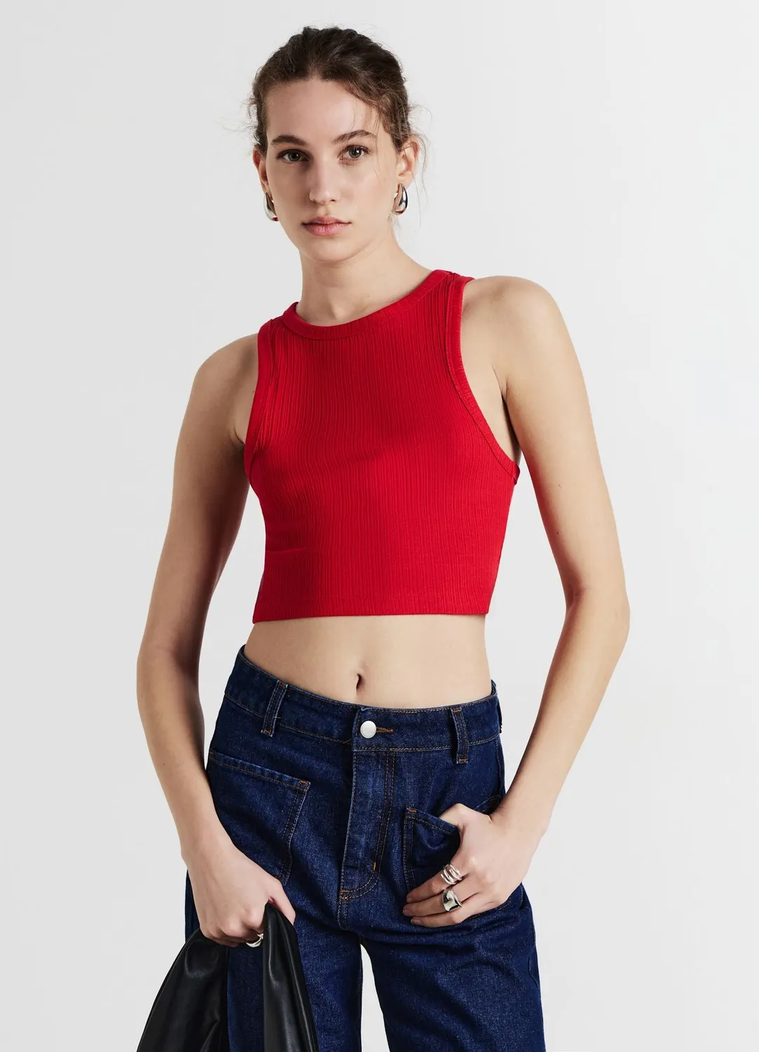 Calliope top dos nageur côtelé crop femme