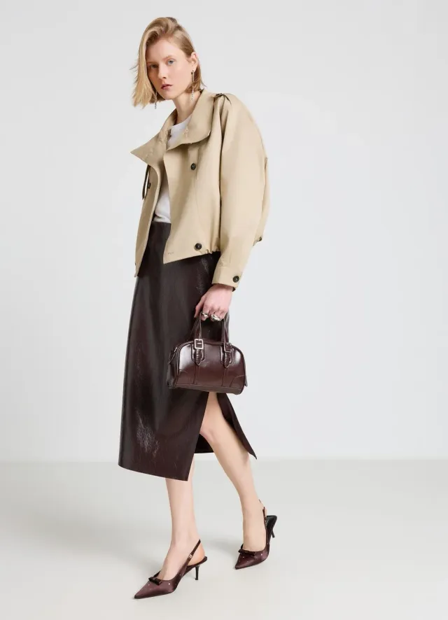 Calliope blouson court col montant femme uni
