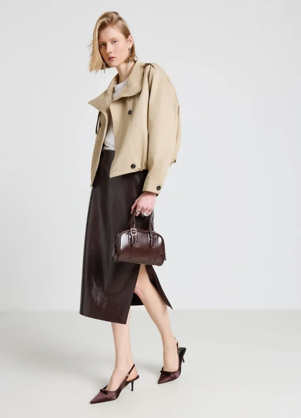 Calliope blouson court col montant femme uni