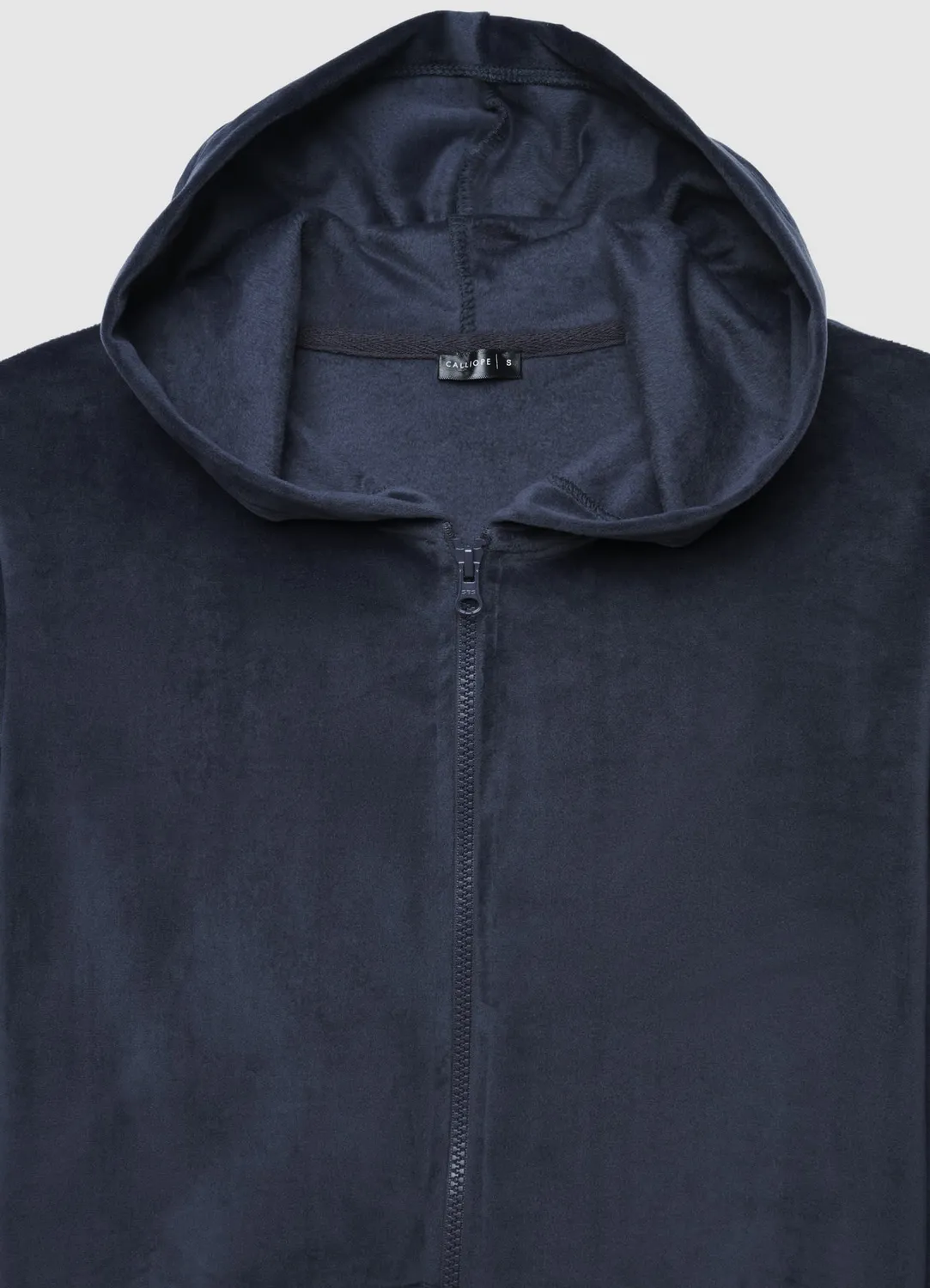 Calliope Effet velours sweat femme capuche zippé