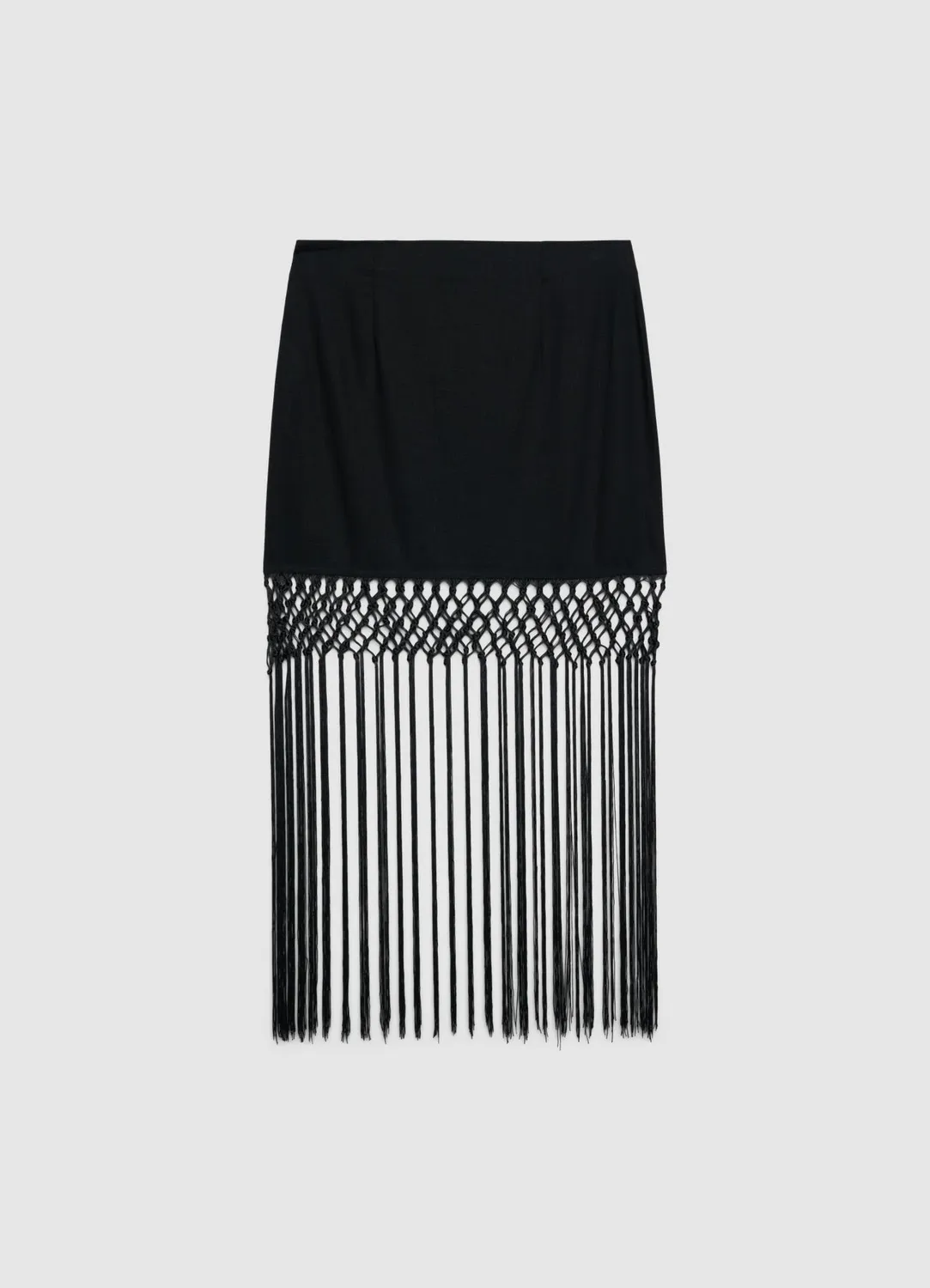 Calliope mini-jupe franges femme taille haute