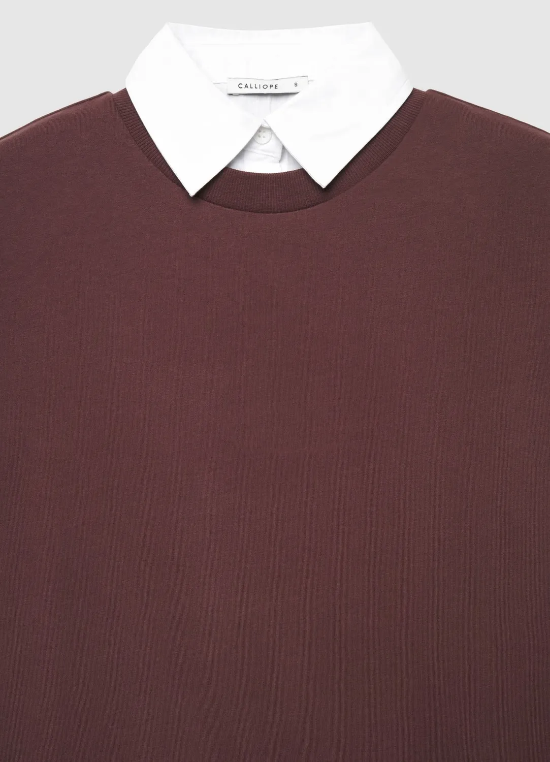 Calliope sweat femme col chemise uni sans capuche