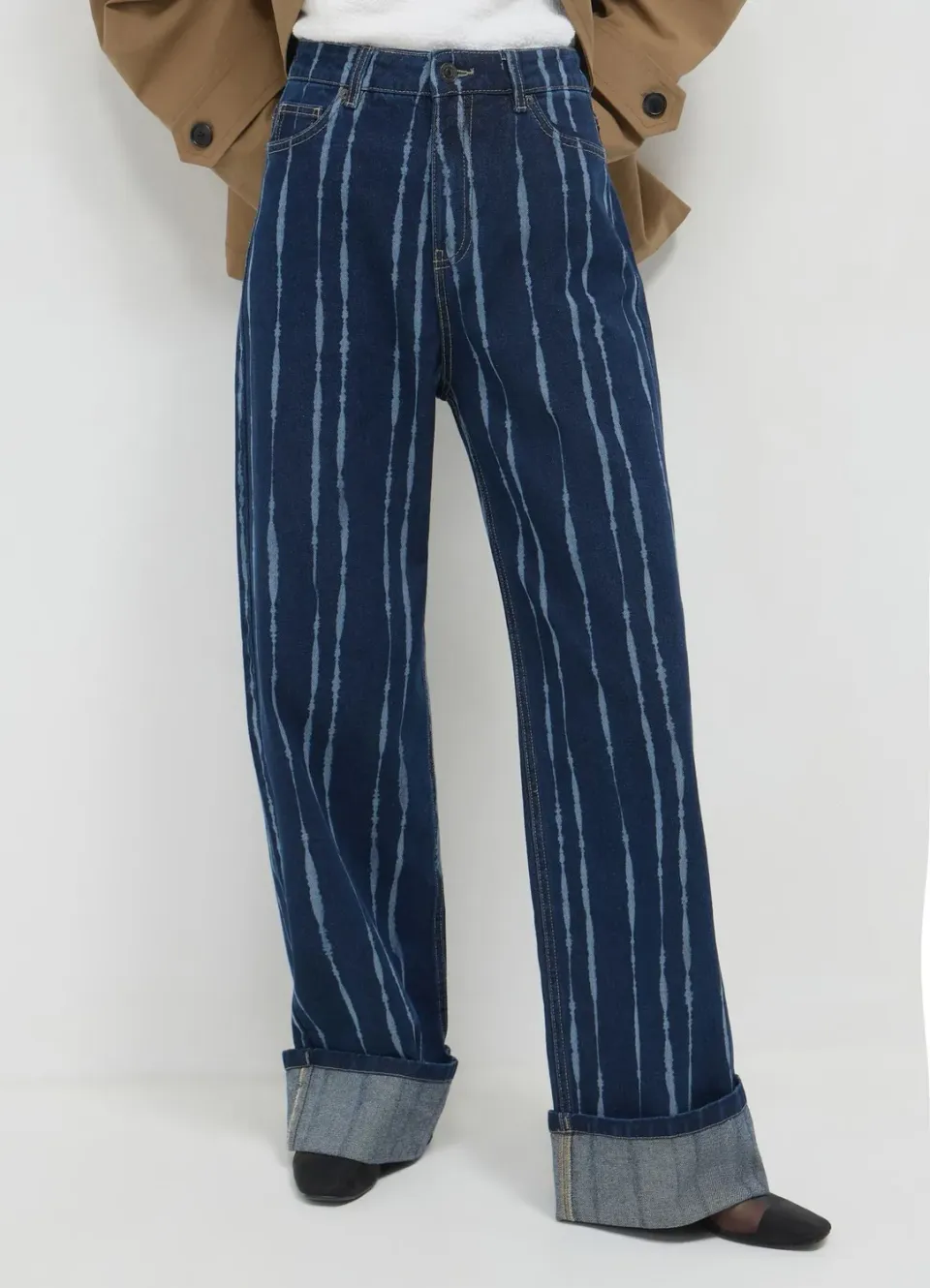 Calliope jean straight délavé femme à revers