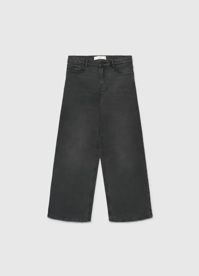 Calliope jean wide leg fille taille haute uni