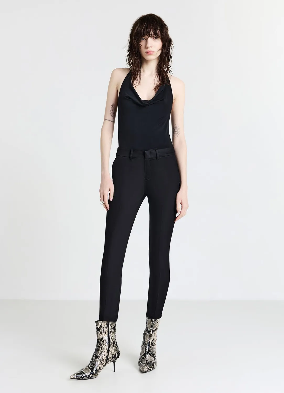 Calliope Pantalon rasatello femme uni poches