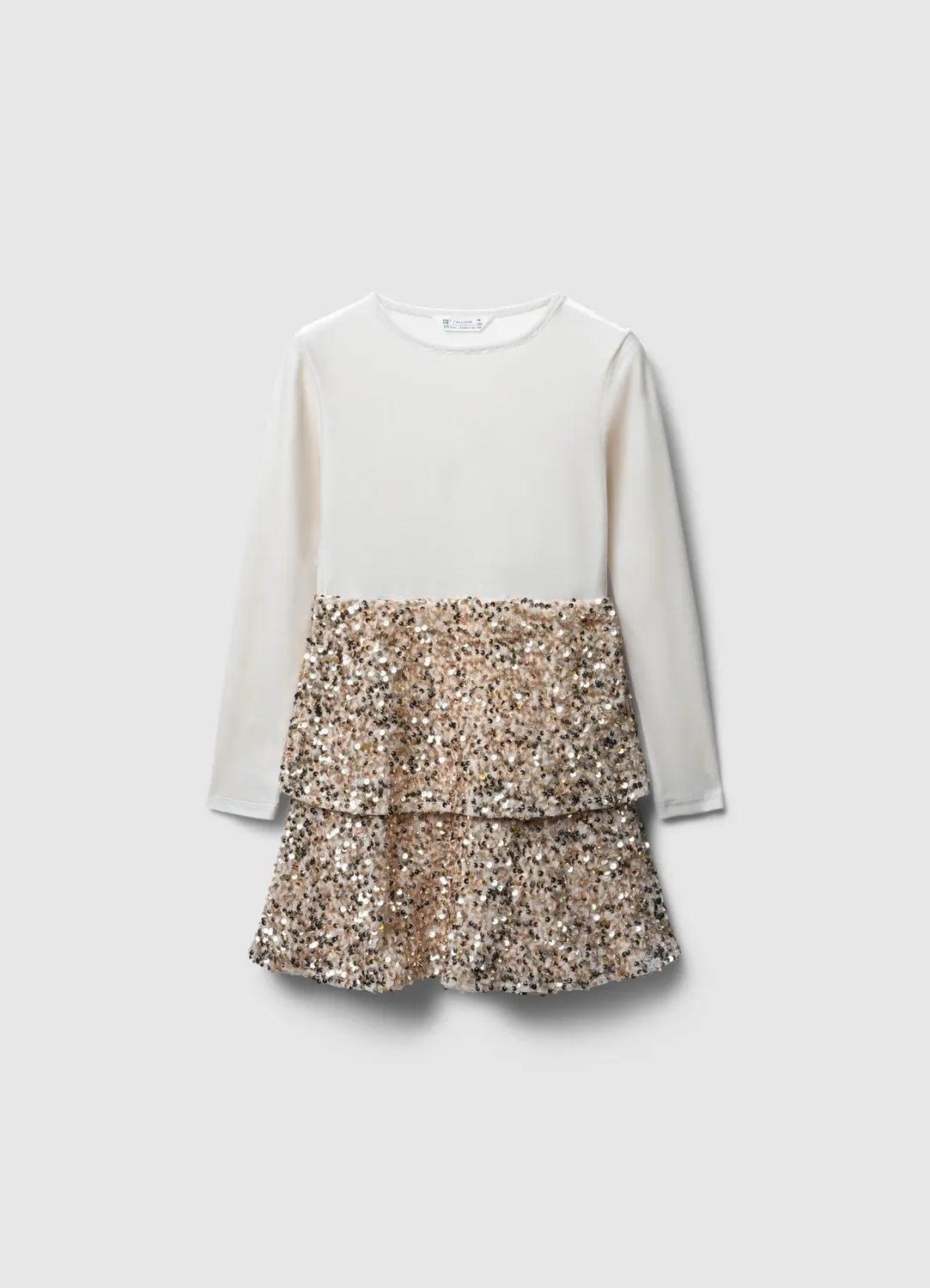 Calliope robe paillettes fille manches longues volants
