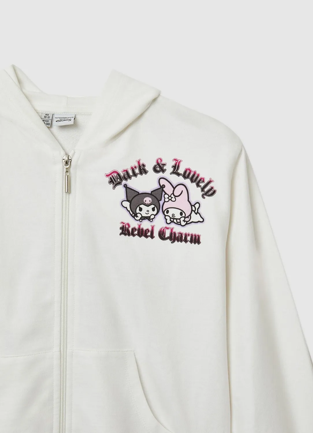 Calliope sweat Kuromi fille zippé capuche
