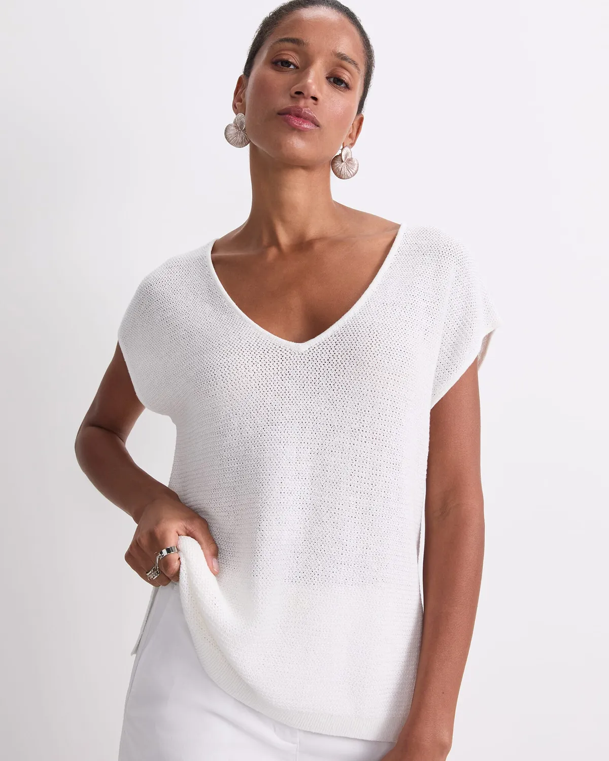 Sportscraft Luisa top col V lin femme