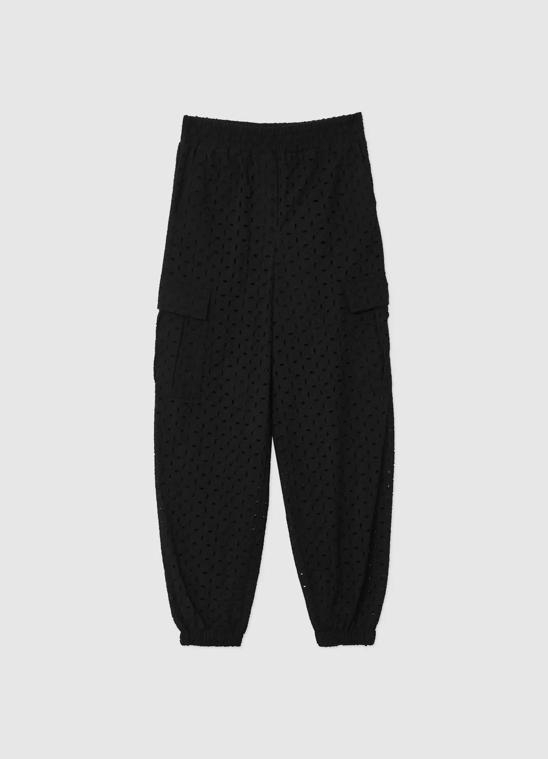 Calliope Pantalon cargo coton broderie femme