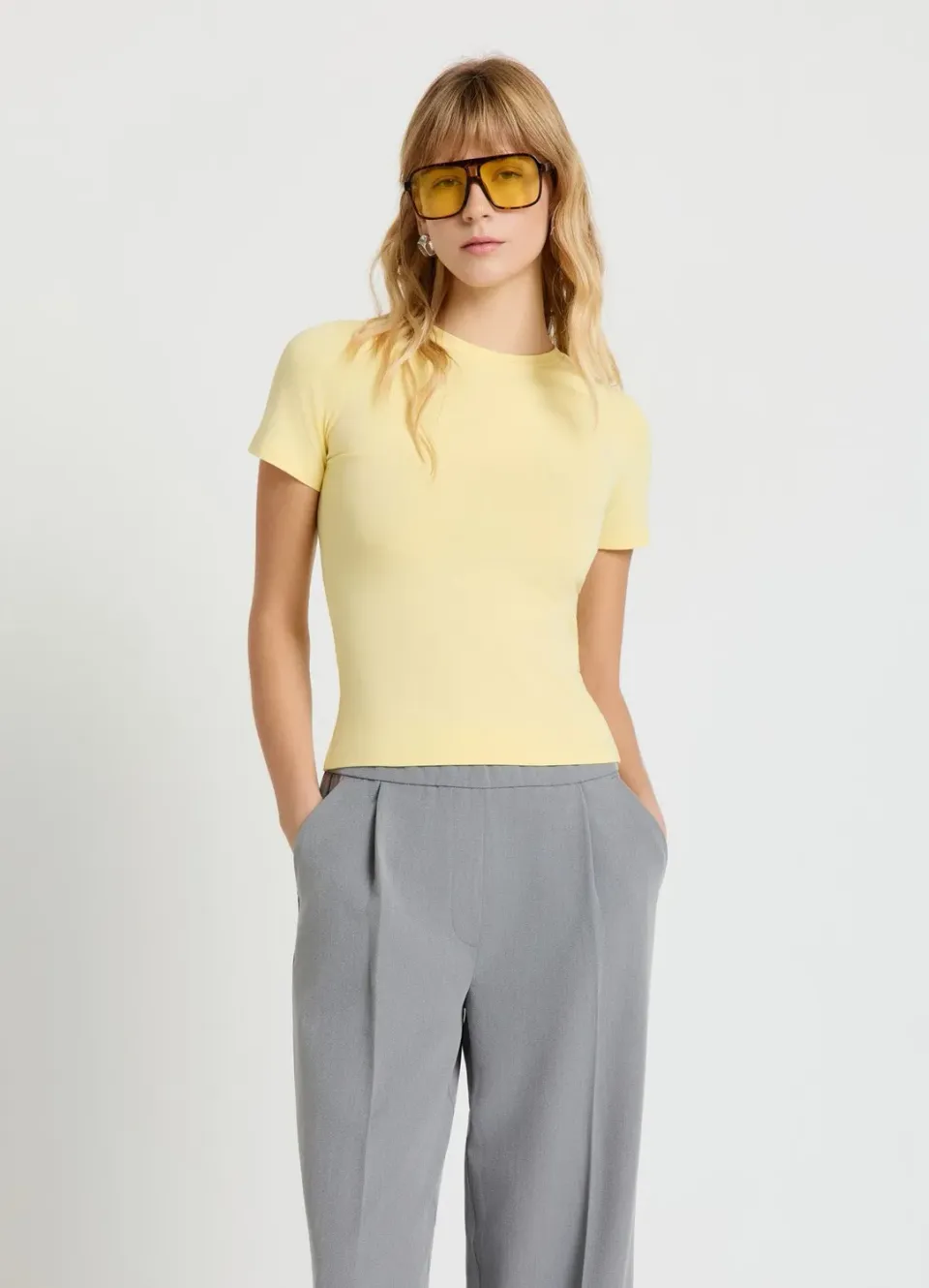 Calliope t-shirt femme uni col rond coton