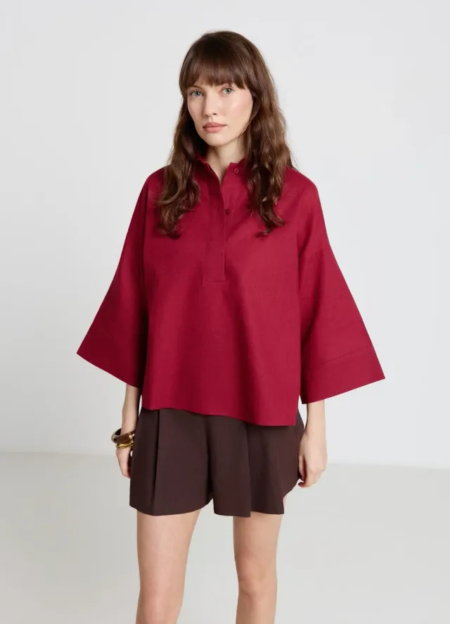 Calliope chemise femme col polo en lin ample