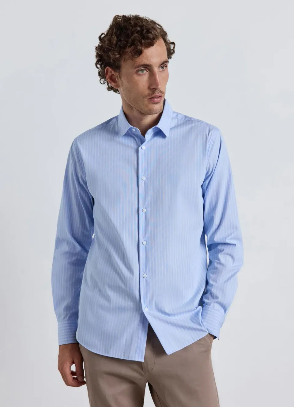 Calliope chemise rayée col classique homme