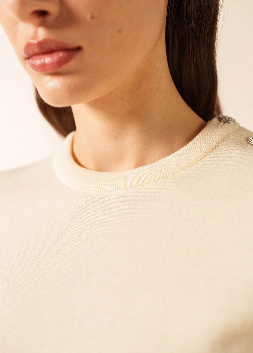 Saint James Marée pull marin écume femme laine