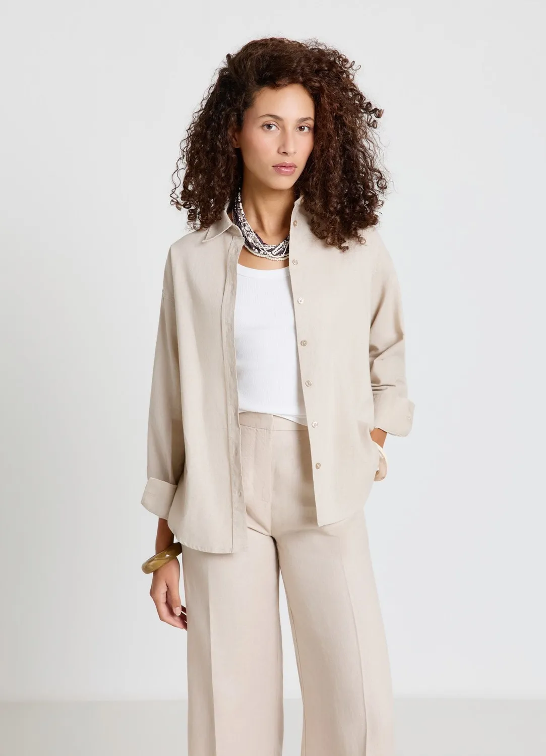 Calliope basic chemise femme lin manches longues