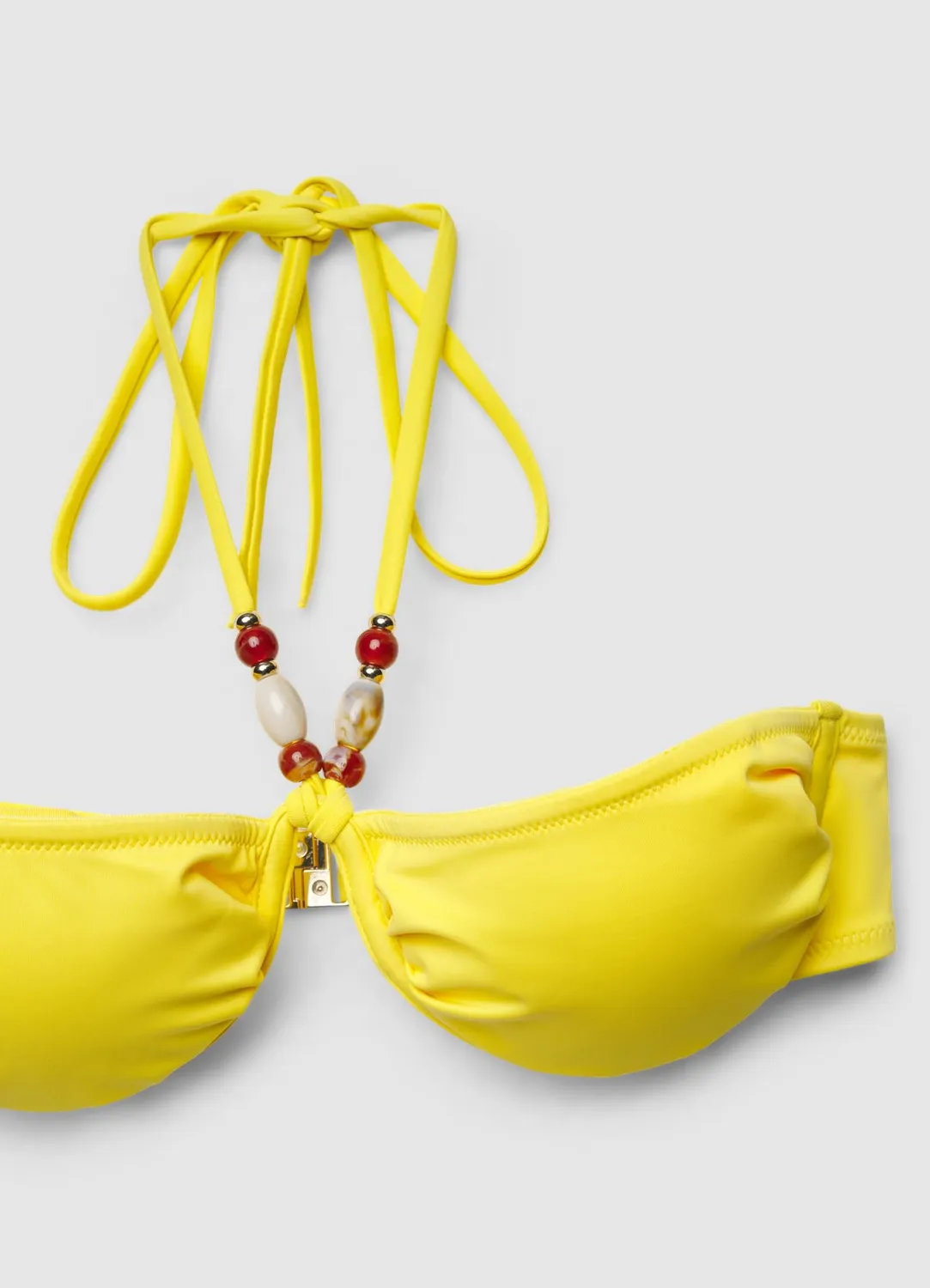 Calliope Haut de bikini balconnet lacets uni brillant