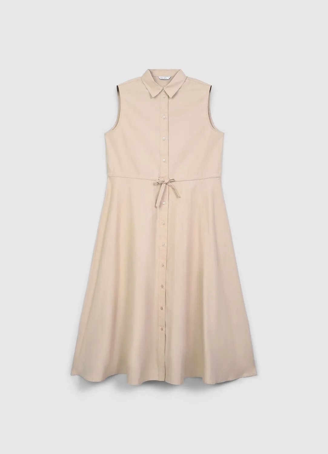 Calliope robe chemise longue sans manches boutonnée