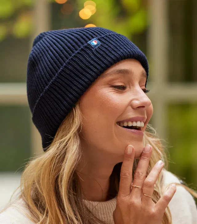 Cocorico bonnet femme marine laine mérinos