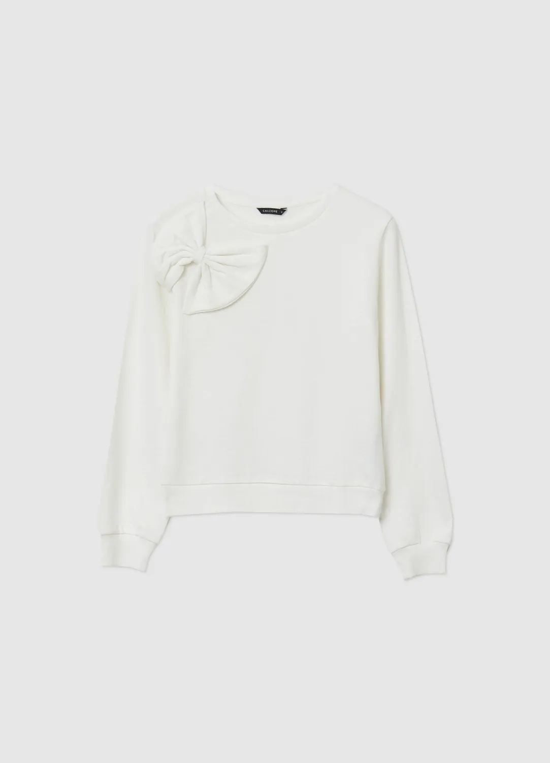 Calliope sweat col rond nœud coton femme