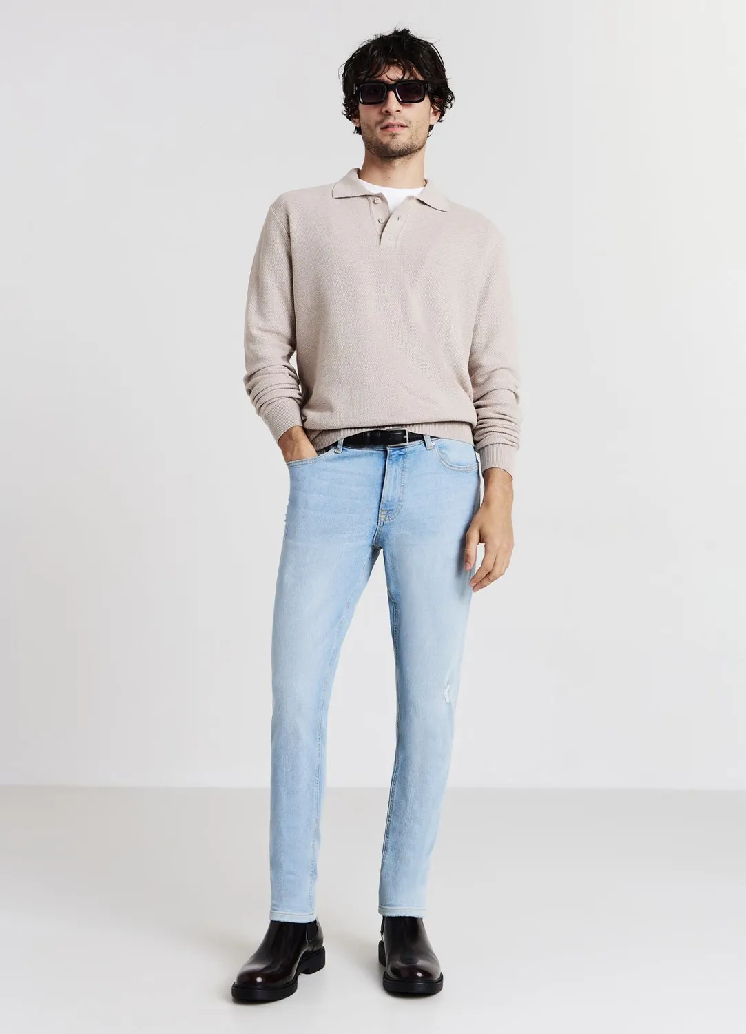 Calliope jean skinny déchiré homme jean stretch