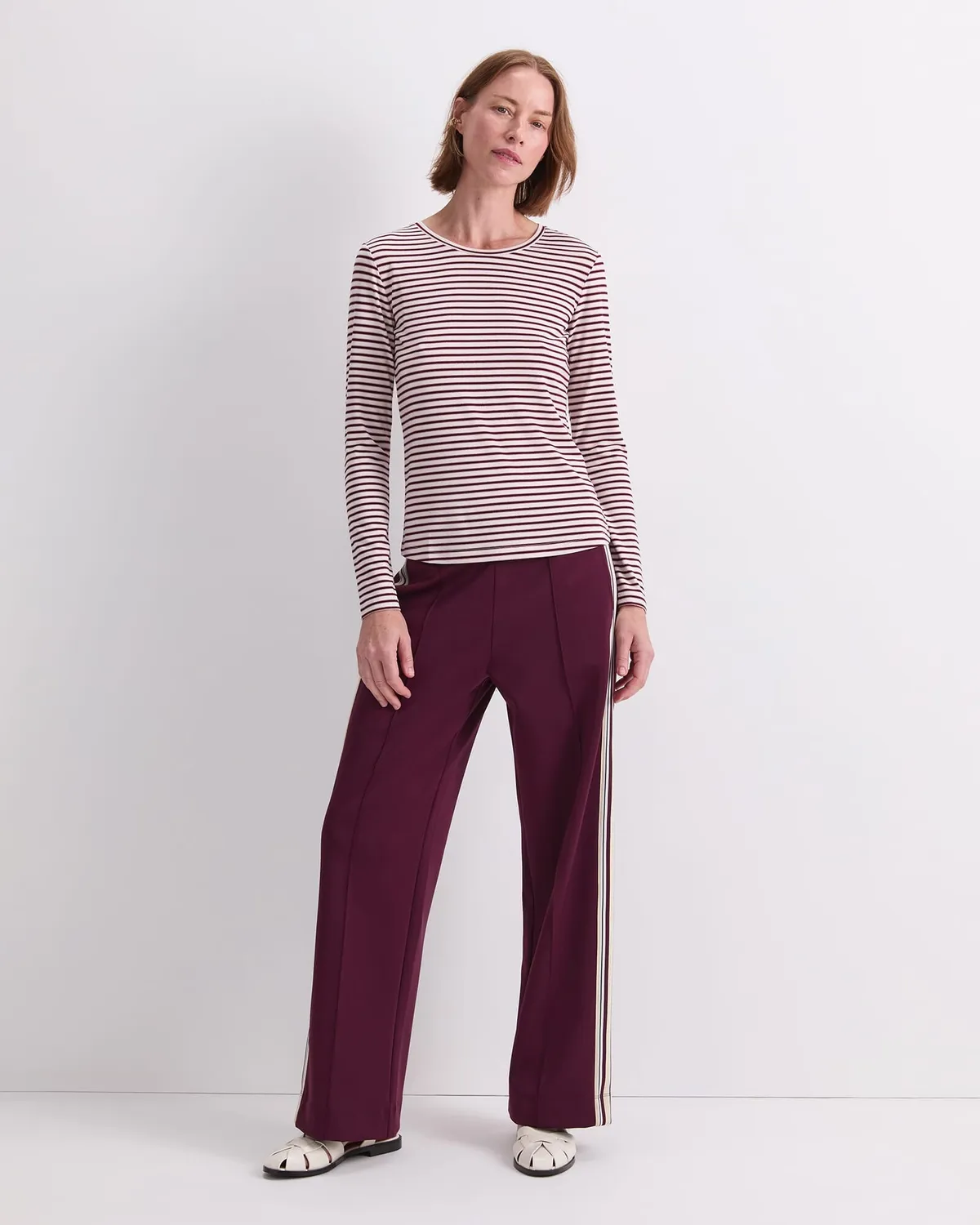 Sportscraft Stripe Lurex Long Sleeve Magic Tee tee-shirt rayé