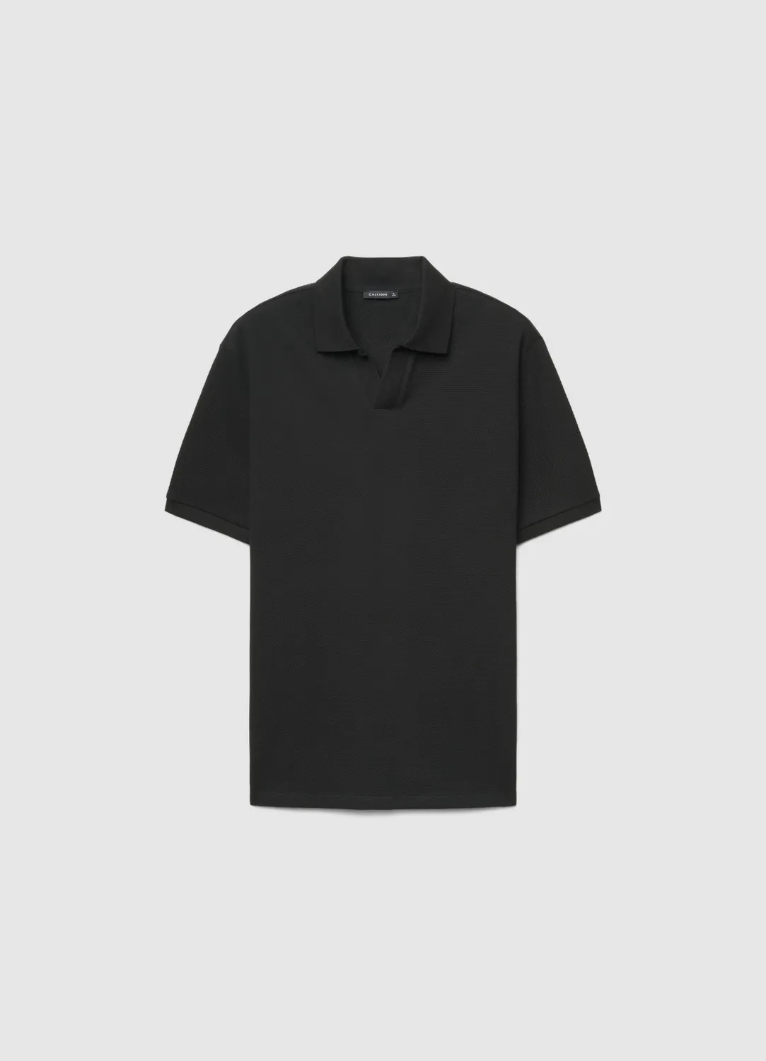 Calliope polo uni homme col V manches courtes