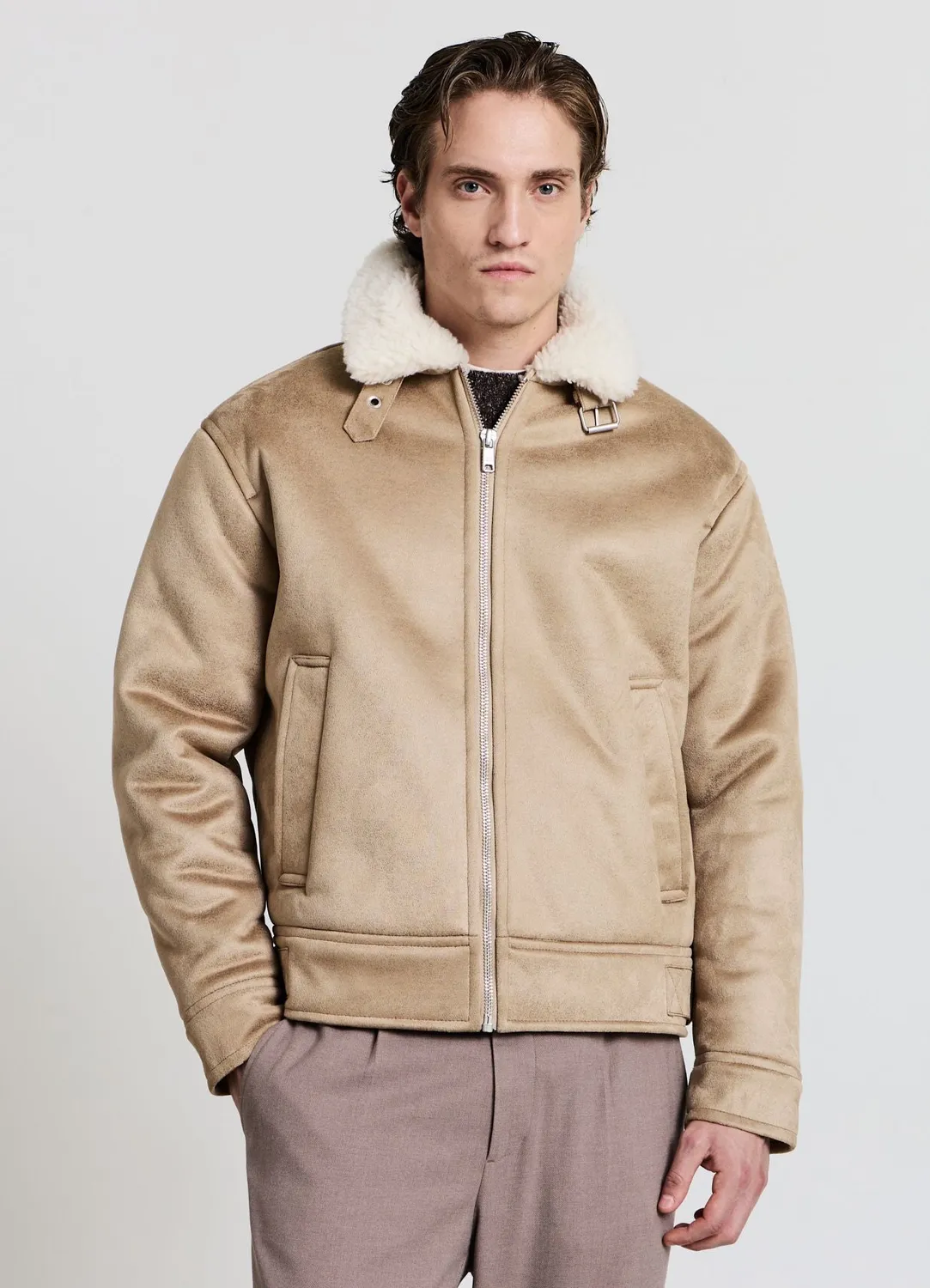 Calliope blouson effet mouton col boucle homme