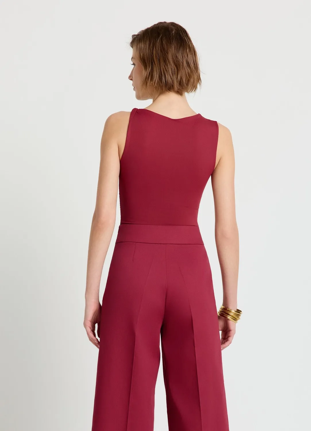 Top drapé femme Calliope nœud épaule asymétrique